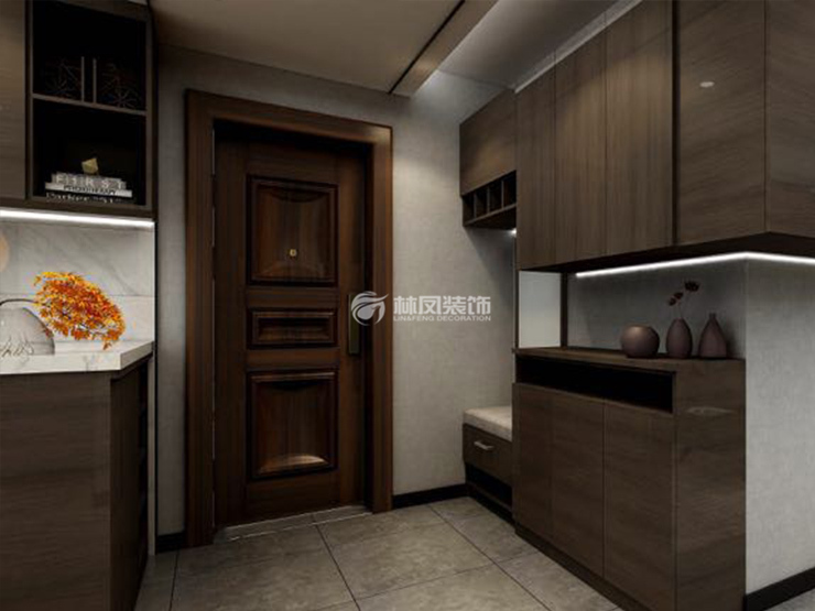 圖為富禹?依云溫泉小鎮(zhèn)118㎡戶型玄關裝修效果圖