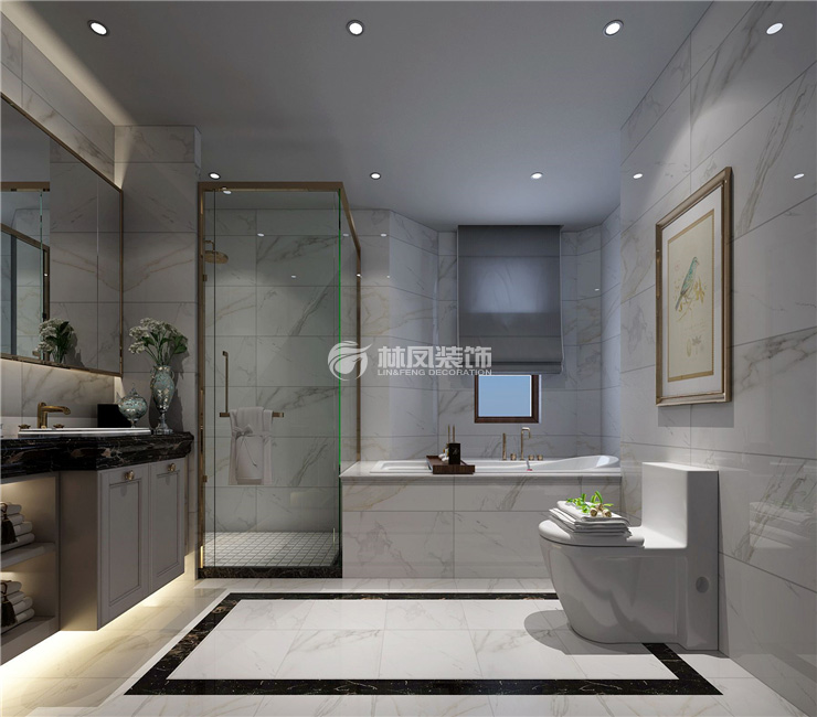 華潤置地昆侖御150㎡衛(wèi)生間裝修效果圖