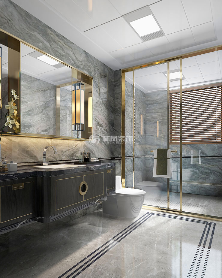 華潤置地昆侖御150㎡衛(wèi)生間裝修效果圖