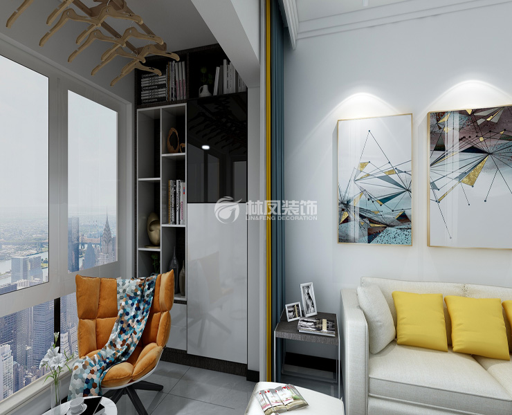 陽臺嵌入式柜子設(shè)計裝修效果圖