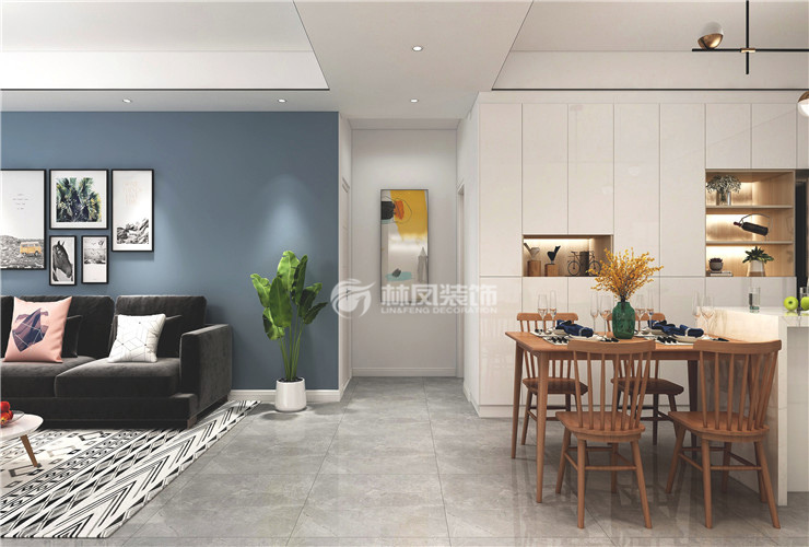 餐廳嵌入式餐邊柜設(shè)計裝修效果圖