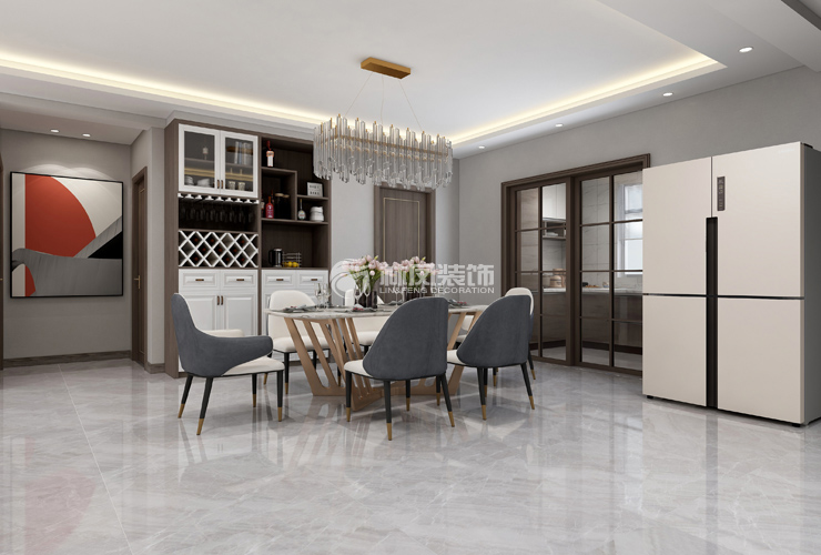 餐廳嵌入式餐邊柜設(shè)計裝修效果圖