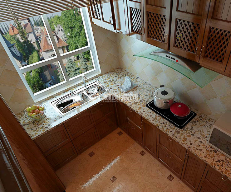 美式風(fēng)格廚柜臺面設(shè)計裝修效果圖