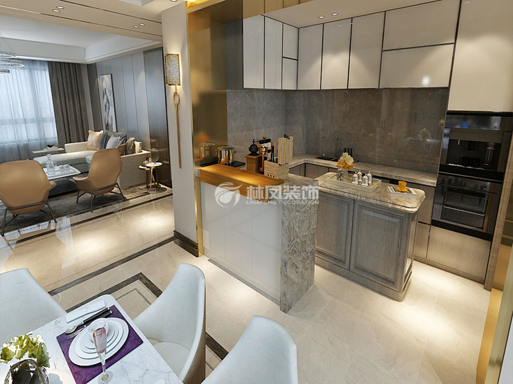 現(xiàn)代風(fēng)格開放式廚房設(shè)計(jì)裝修效果圖