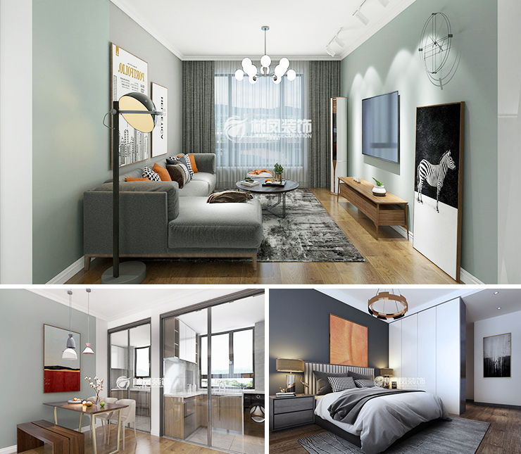 保利茉莉公館125平北歐風(fēng)格裝修效果圖