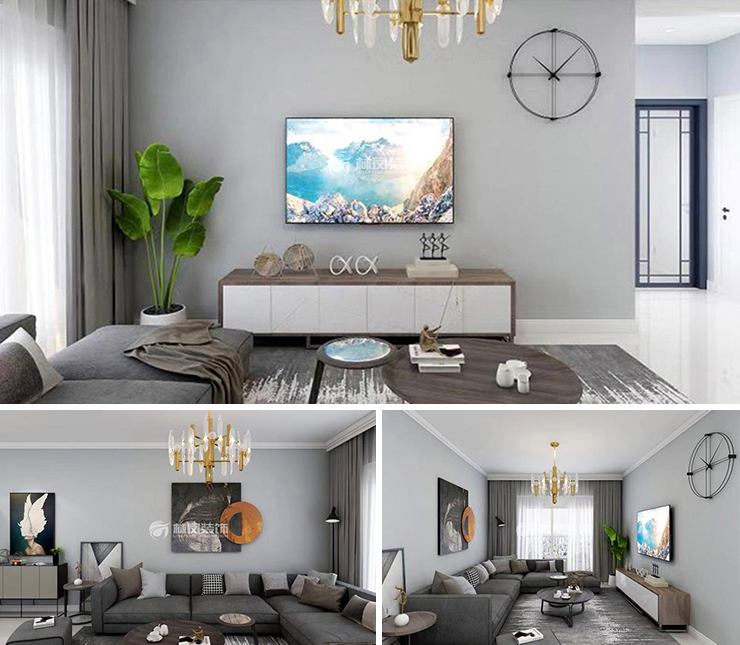 榮盛錦繡觀邸82平現(xiàn)代風(fēng)格裝修效果圖