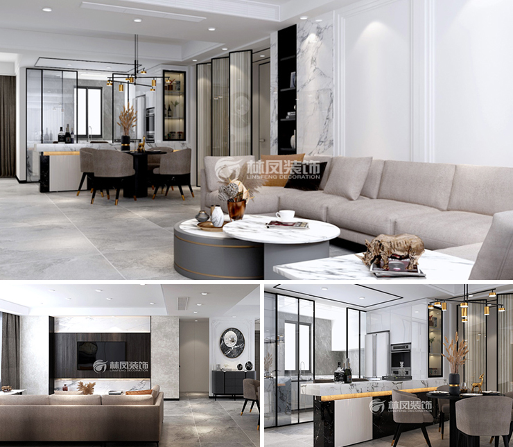 金地樾檀山138平輕奢裝修效果圖