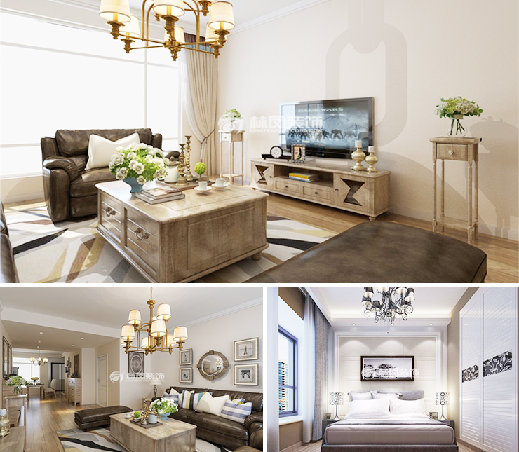 華潤(rùn)置地長(zhǎng)安里150平美式風(fēng)格裝修效果圖