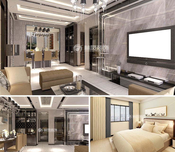 集美萬象144平輕奢風(fēng)格裝修效果圖