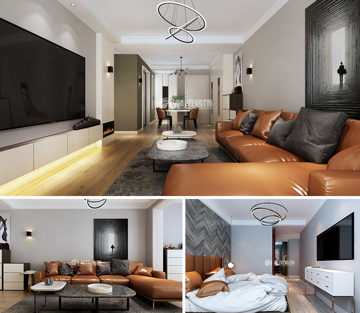 華潤翡翠城110平現(xiàn)代風格裝修效果圖