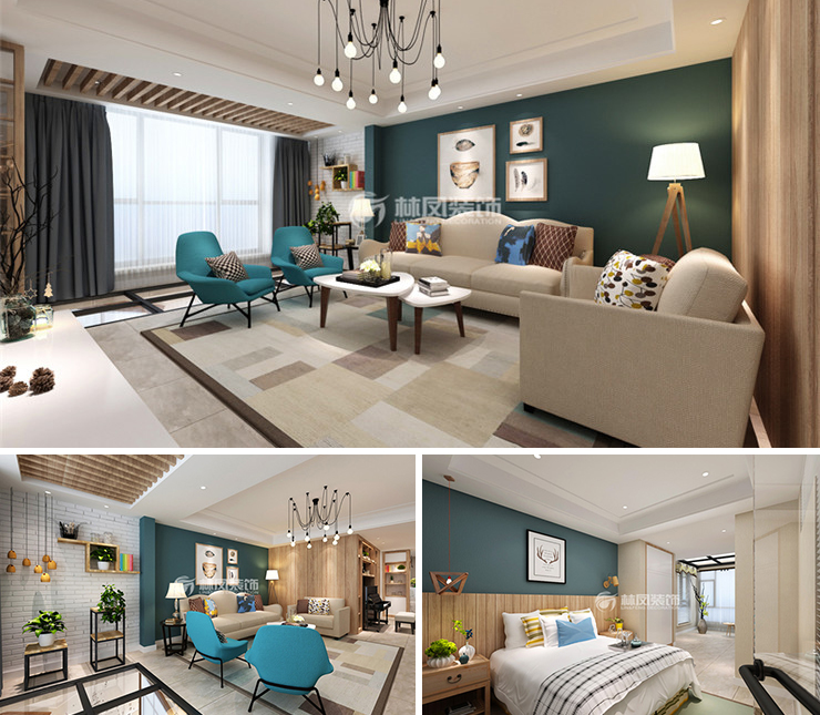 華潤翡翠城158平現(xiàn)代風格裝修效果圖