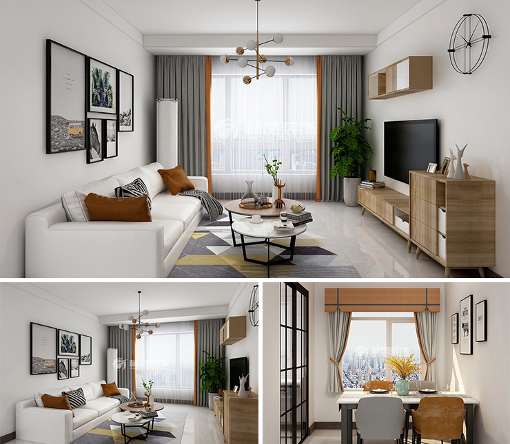 沈陽恒大悅龍臺(tái)110平現(xiàn)代風(fēng)格裝修效果圖