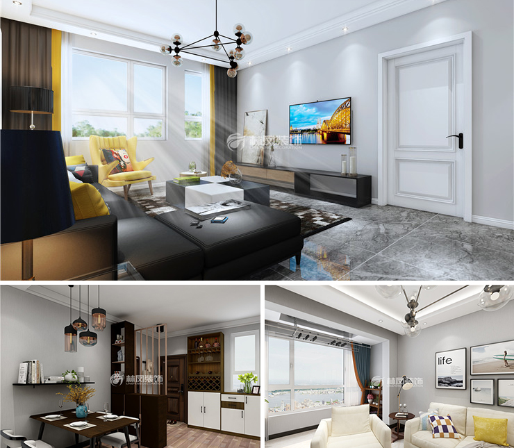 和泓長(zhǎng)白府125平現(xiàn)代風(fēng)格裝修效果圖