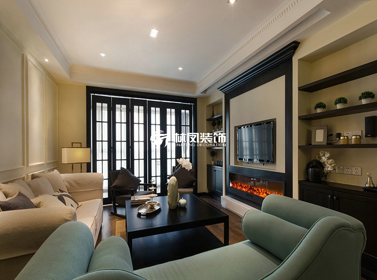 美式風(fēng)格客廳無(wú)主燈設(shè)計(jì)裝修效果圖