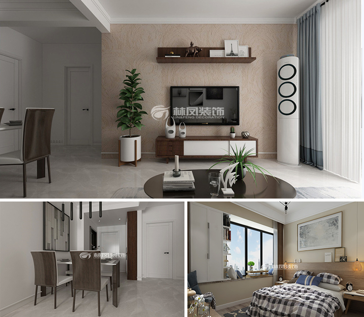 中瑞北歐云墅113平北歐風格裝修效果圖