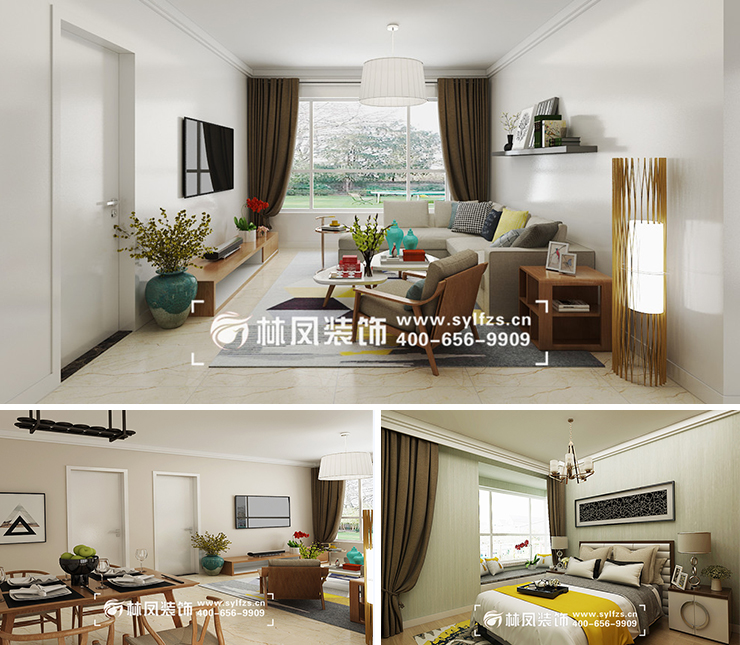 中瑞北歐云墅115平現代風格裝修效果圖