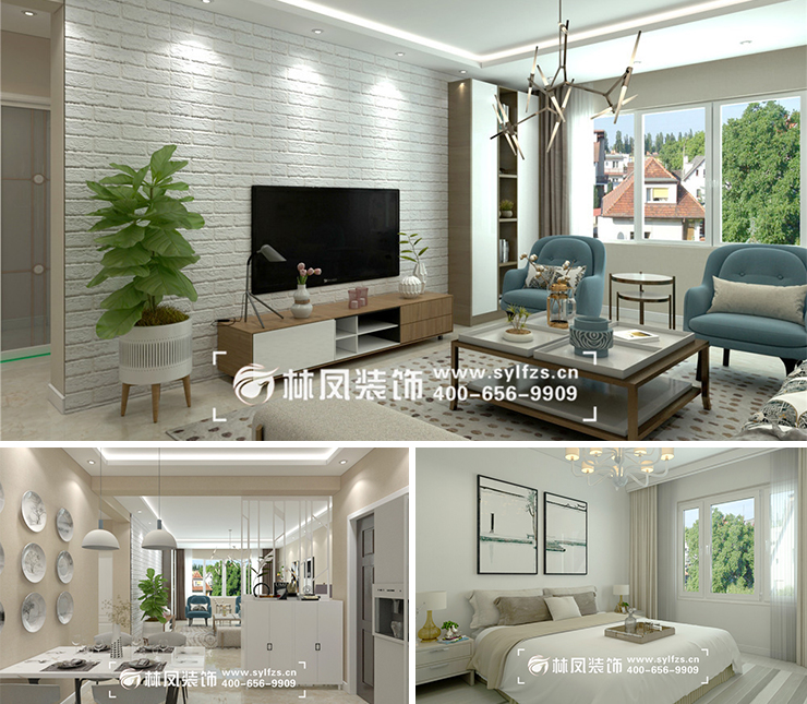 萬(wàn)科翡翠新都會(huì)110平現(xiàn)代風(fēng)格裝修效果圖