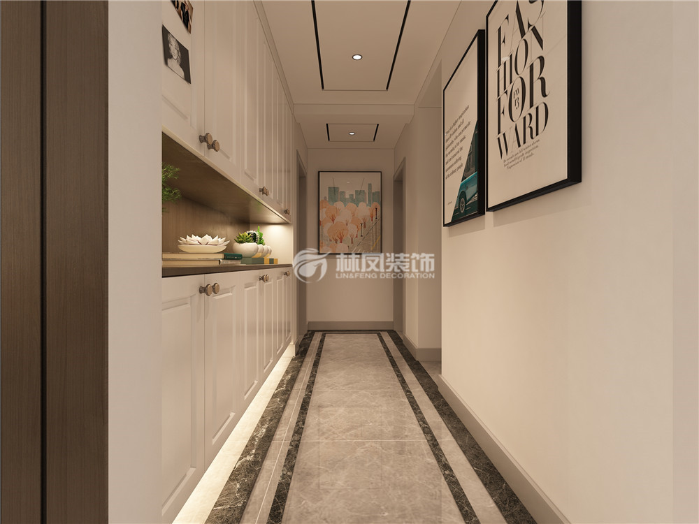 走廊過長嵌入式柜子設(shè)計(jì)裝修效果圖
