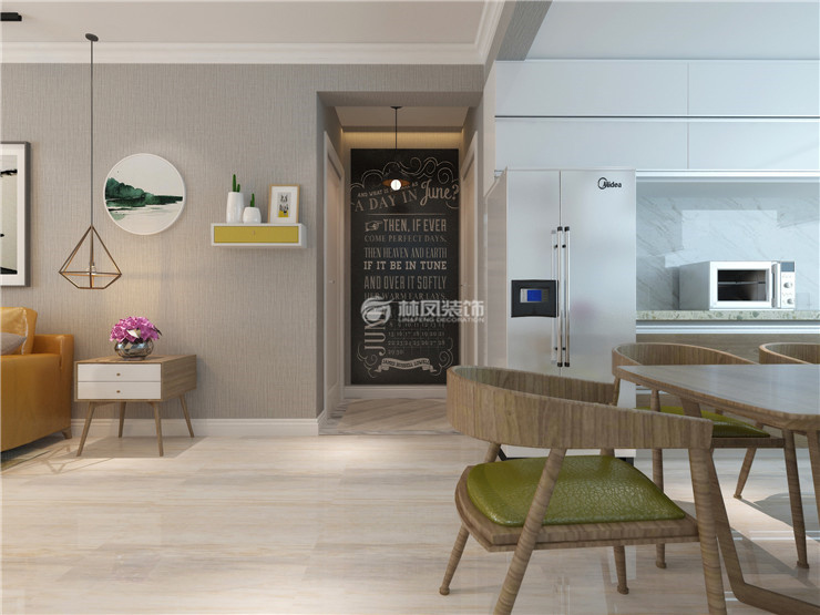 北歐風(fēng)格過廊過長黑板墻設(shè)計(jì)裝修效果圖