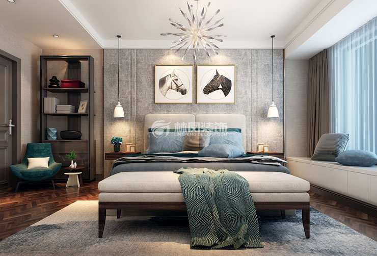 新中式風(fēng)格臥室收納設(shè)計裝修效果圖