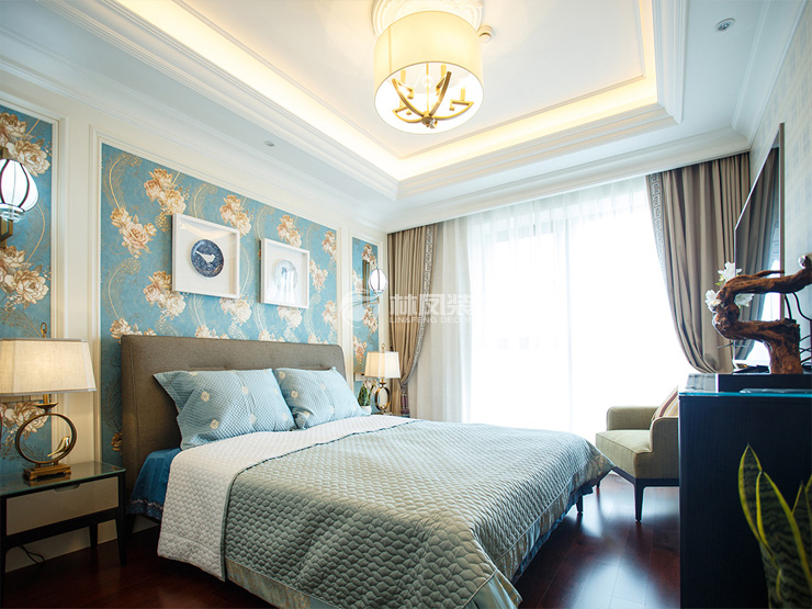 美式風格臥室木地板裝修效果圖