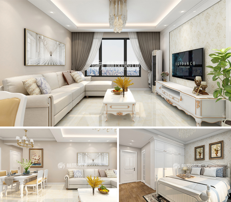 金輝江山云著110平現(xiàn)代簡(jiǎn)約風(fēng)格裝修效果圖