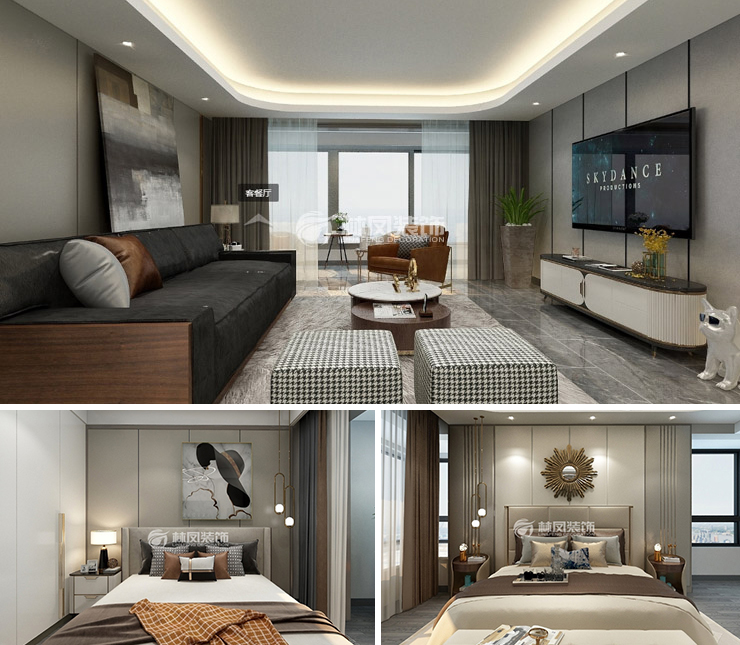 金輝江山云著240平現(xiàn)代簡(jiǎn)約風(fēng)格裝修效果圖