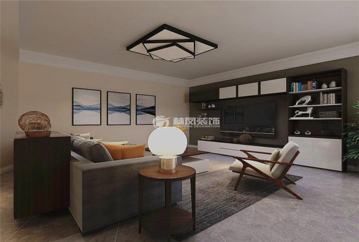 現(xiàn)代風格豎廳沙發(fā)不靠墻設計裝修效果圖