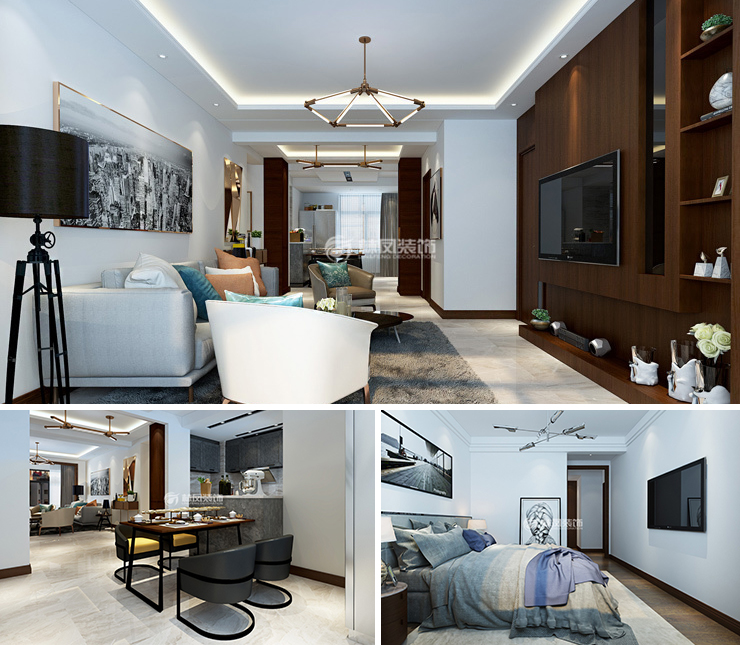 華發(fā)全運首府 143平 現(xiàn)代簡約風格裝修效果圖