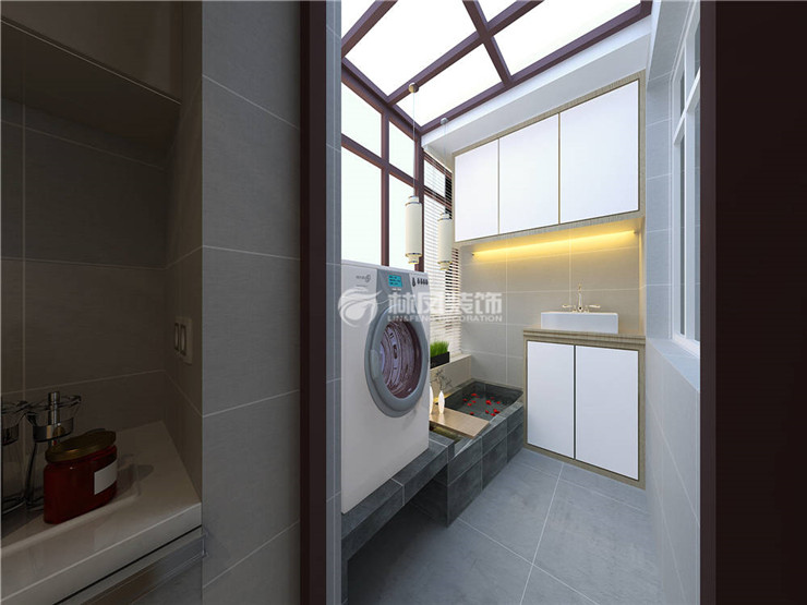 洗衣房擺放洗衣機(jī)裝修效果圖