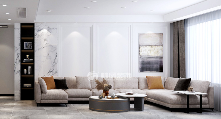 輕奢風格客廳搭配沙發(fā)裝修效果圖