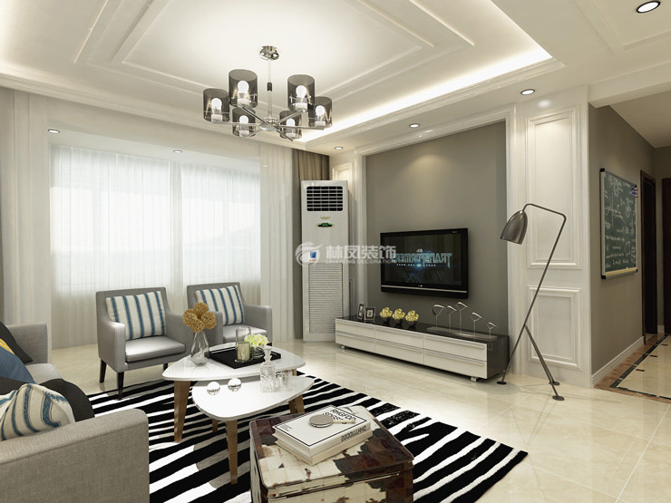 現(xiàn)代風(fēng)格客廳護墻板裝修效果圖