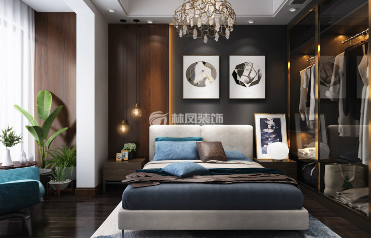 港式風(fēng)格臥室護墻板裝修效果圖